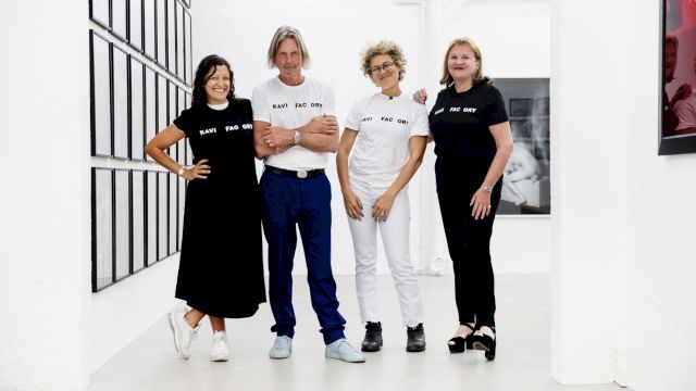 (l-r) Francesca Gavin, Rolf A. Hoff, DJ Cassy and Venke Hoff at the KaviarFactory, Henningsvær, 2019
