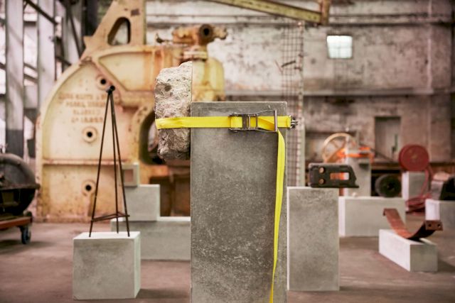 Jose Dávila, "The Act of Perseverance". Installation progress view (2020) for the 22nd Biennale of Sydney, Cockatoo Island. Courtesy the artist and König gallery. Photo: Zan Wimberley