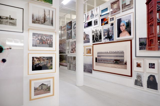 The Margulies Collection at the Warehouse, Photography Study Center Salon Wall featuring 213 works of vintage and contemporary photography hung salon-style, corner to corner and floor to ceiling in the renovated storage area.