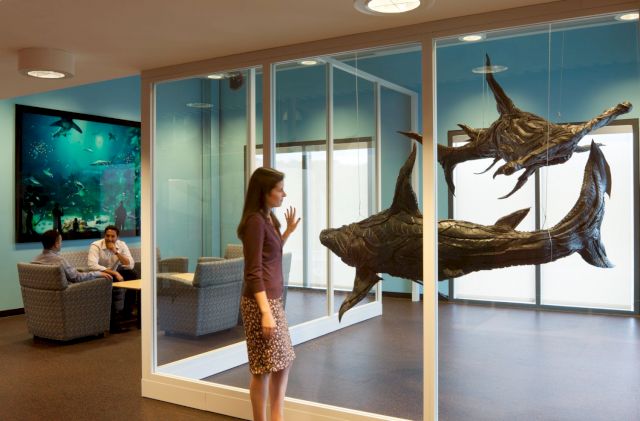 Yong Ho Ji, Shark Tank, 2006, cut rubber tires, wood, steel, drywall screws, marbles, dimensions variable. Courtesy The West Collection at SEI, Oaks, PA