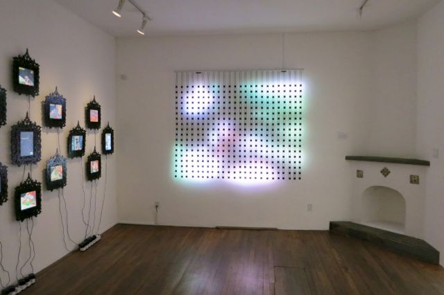 Installation view at Art House Santa Fe of Jim Campbell’s work. Copyright the artist. Courtesy Bryce Wolkowitz Gallery