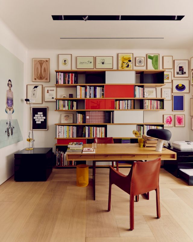 Photo by Katie Lock, Book shelf by Charlotte Perriand, from the left: Margherita Manzelli, Neobros, 1998