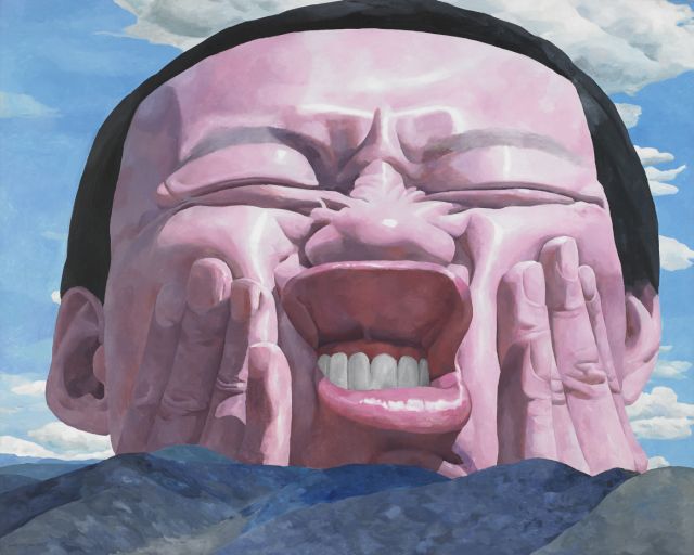 Yue Min Jun CHINA Face on the Land, 1998 Oil on canvas 200 x 280 cm. | 78.7 x 110.2 in. Signed and dated "yue minjun 1998" in Pinyin lower left; signed and dated "1998" in Chinese Photo Credit: Nick Smith