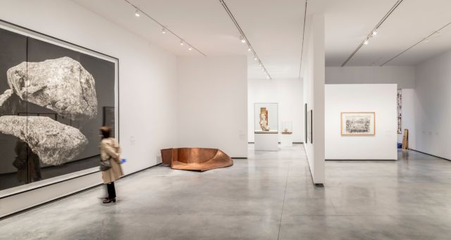 Exhibition View - Gräberfeld (2008) Tacita Dean; We the People (Detail) (2011-2014) Danh Vö; Dry Clay Head on Concrete Floor (2016) Mark Manders and Drawing for City Deep (Silence Speaking from One Continent to Another) William Kentridge at Museum of Contemporary Art Helga de Alvear, Photo: Amores Pictures