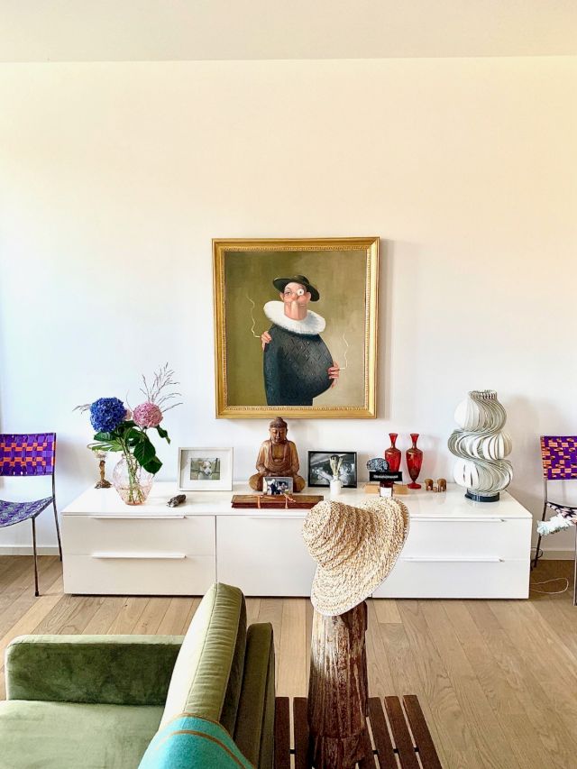 Installation view Arndt residence Berlin, Germany George Condo "The smoking bum" (2008)