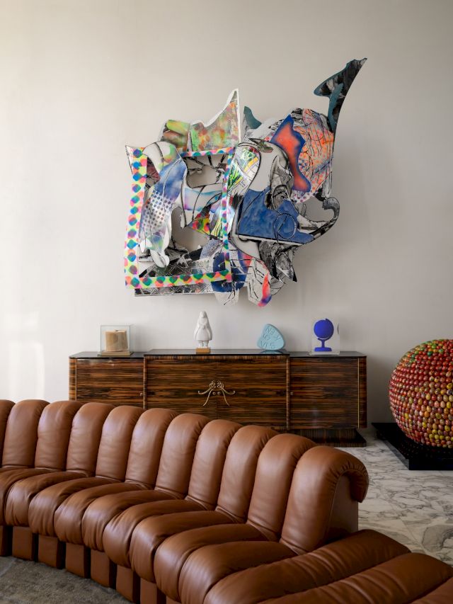 De Sede DS-600 sofa, The Honor and Glory of Whaling by Frank Stella, at the RAK Art Foundation, Riffa, Bahrain