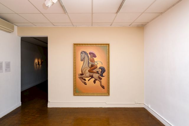 Exhibition view - AMEXICA at Institut Culturel du Mexique, Servais Family Collection, Paris, 2023 | works from left to right: Andrew Roberts and Fabián Chairez © Aurélien Mole