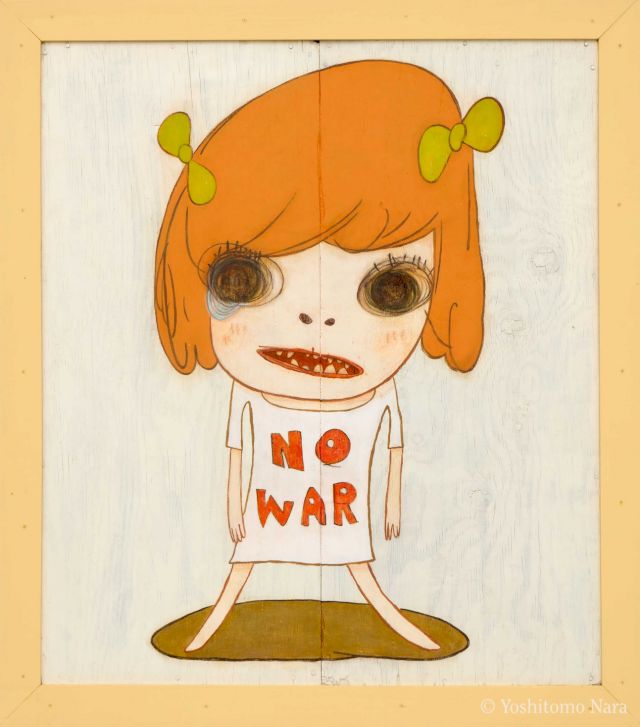 Yoshitomo Nara, No War, 2019. Collection of the artist, courtesy of Pace Gallery © Yoshitomo Nara, courtesy Yoshitomo Nara Foundation