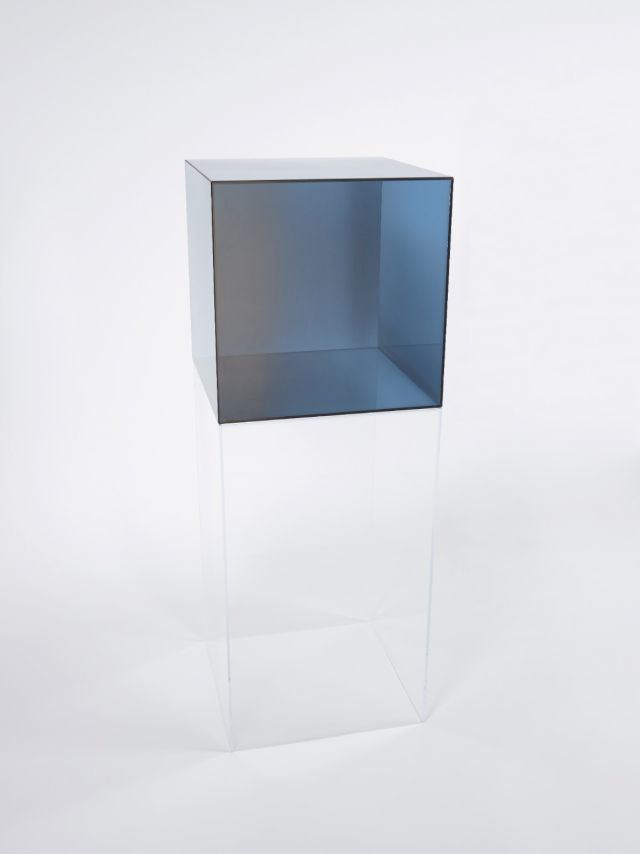 Larry Bell, 'Cube (blue) #7‘, 2005, Colored glass coated with Inconel, 50,8 x 50,8 x 50,8 cm. Photo: Johannes Stoll / Belvedere, Wien