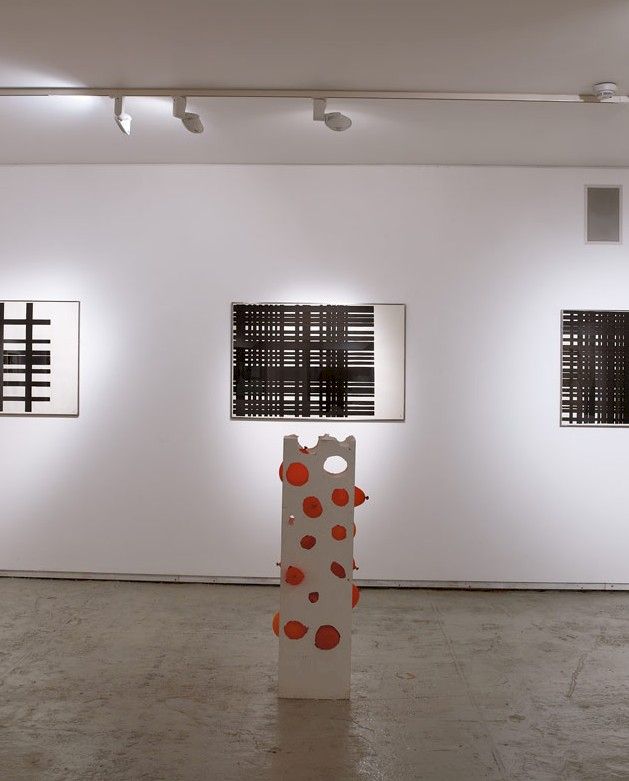 Works by Gabi Klasmer at the exhibition "Who is Content and Lives?", 2015 (installation view at the Givon Art Forum, Tel Aviv)