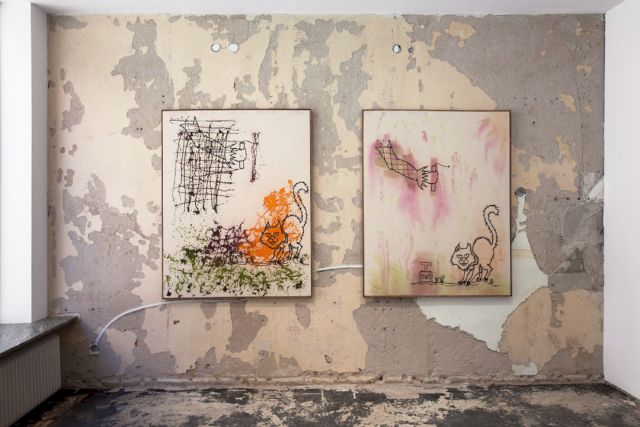 Installation view of Brad Troemel’s "Surface Protection Plus" at LOYAL